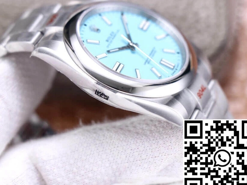 Turquoise Rolex EW M124300-0006 Perpetual Factory Dial Oyster 41MM Blue 0408